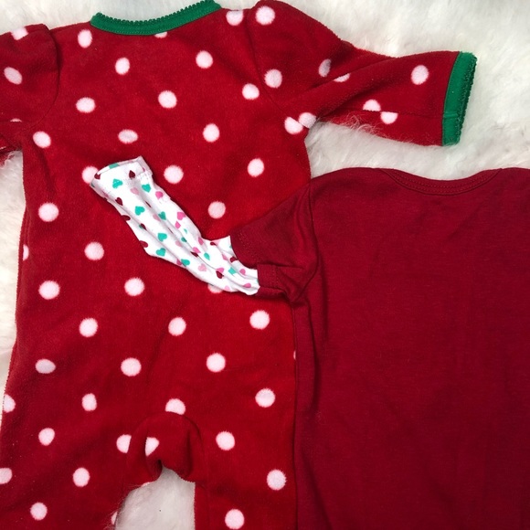 Christmas onesie footie button up pjs with deer. - Picture 14 of 15